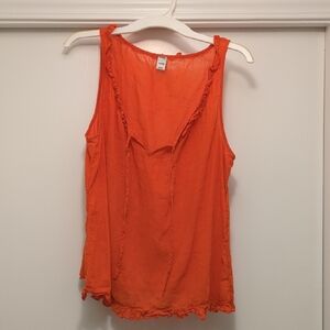 Old Navy Orange Ruffled Tank Top